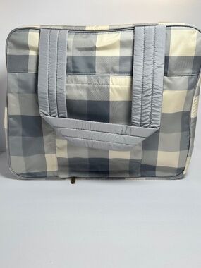 Thirty-One Voyager Tote NEW Brushed Check Travel Bag Weekend Carry On